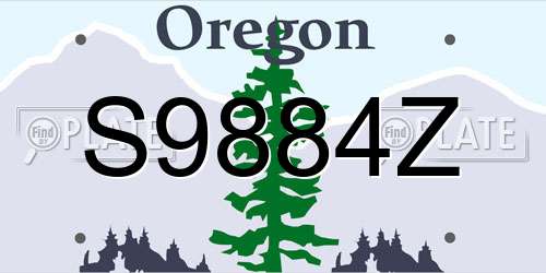 S9884Z Oregon License Plate