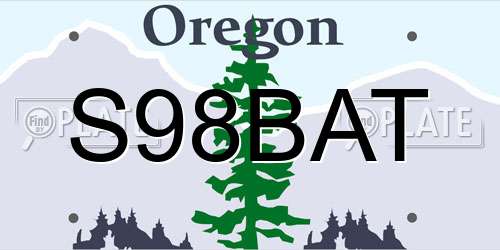 S98BAT Oregon License Plate