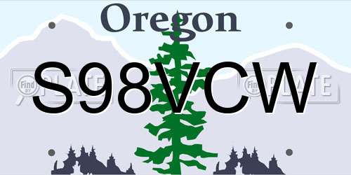 S98VCW Oregon License Plate