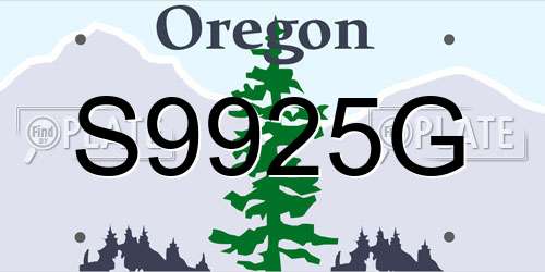 S9925G Oregon License Plate