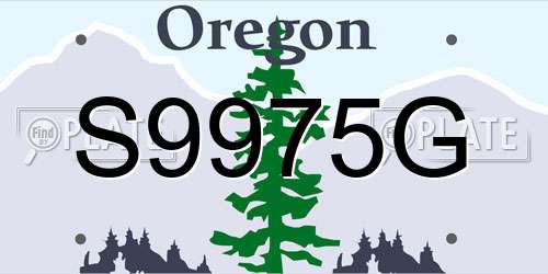 S9975G Oregon License Plate