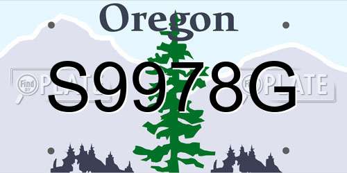 S9978G Oregon License Plate