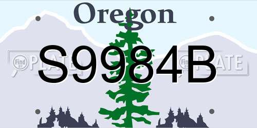 S9984B Oregon License Plate