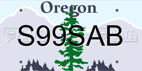 S99SAB Oregon License Plate