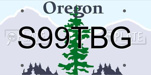 S99TBG Oregon License Plate