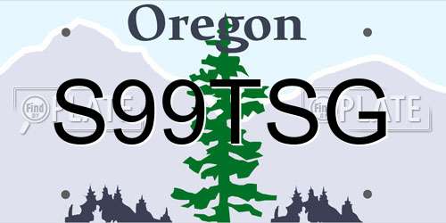 S99TSG Oregon License Plate