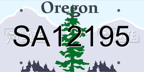 SA12195 Oregon License Plate