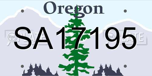 SA17195 Oregon License Plate