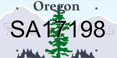 SA17198 Oregon License Plate