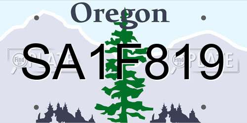 SA1F819 Oregon License Plate