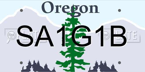 SA1G1B Oregon License Plate