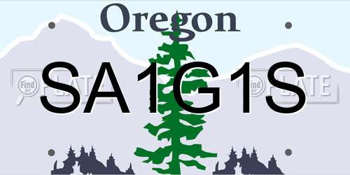 SA1G1S Oregon License Plate