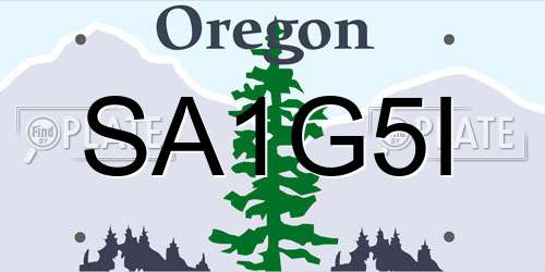 SA1G5I Oregon License Plate