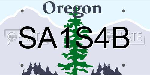 SA1S4B Oregon License Plate