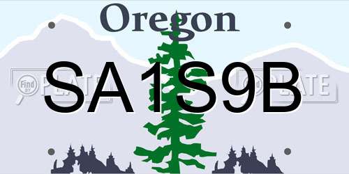 SA1S9B Oregon License Plate