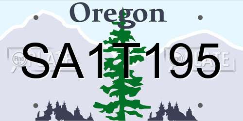 SA1T195 Oregon License Plate