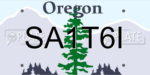 SA1T6I Oregon License Plate