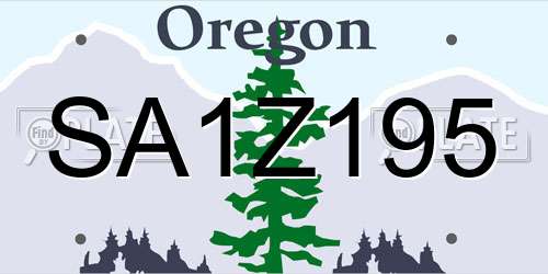 SA1Z195 Oregon License Plate