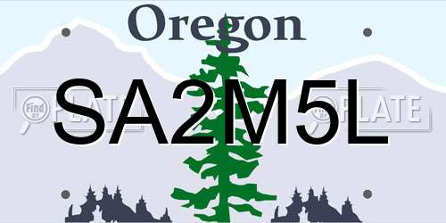 SA2M5L Oregon License Plate
