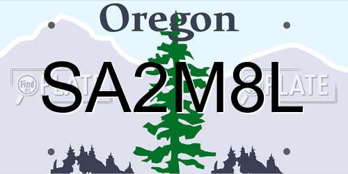 SA2M8L Oregon License Plate