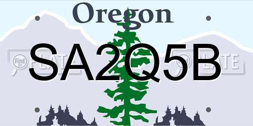 SA2Q5B Oregon License Plate