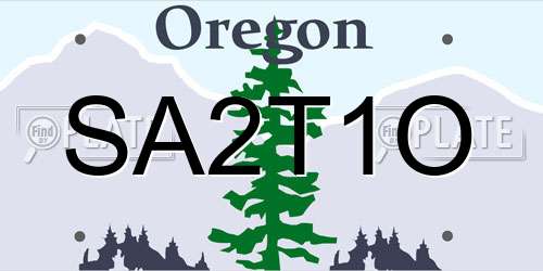 SA2T1O Oregon License Plate