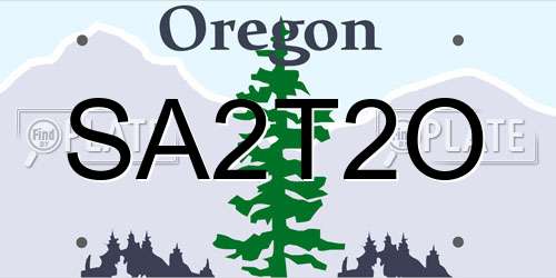 SA2T2O Oregon License Plate