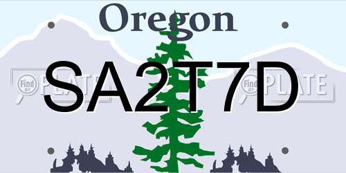SA2T7D Oregon License Plate