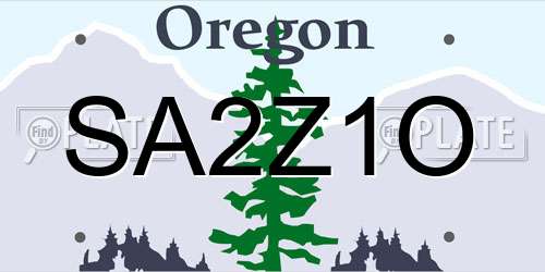 SA2Z1O Oregon License Plate