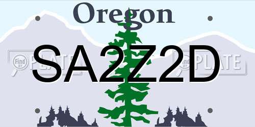 SA2Z2D Oregon License Plate
