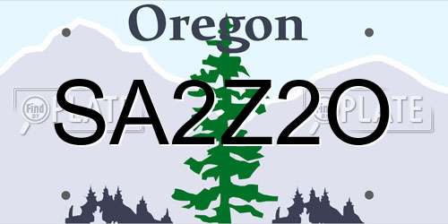 SA2Z2O Oregon License Plate