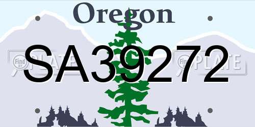 SA39272 Oregon License Plate