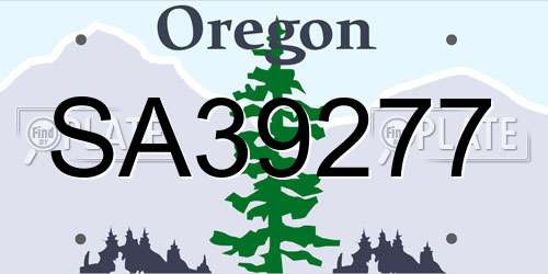 SA39277 Oregon License Plate