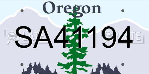 SA41194 Oregon License Plate