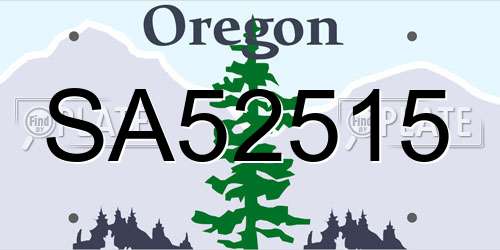 SA52515 Oregon License Plate