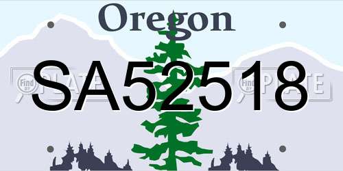 SA52518 Oregon License Plate