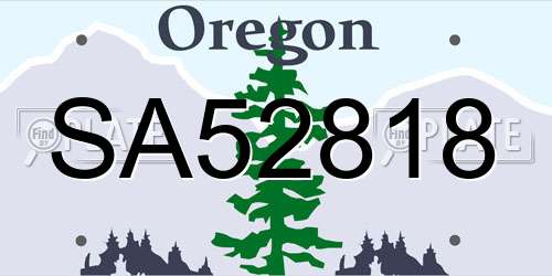 SA52818 Oregon License Plate