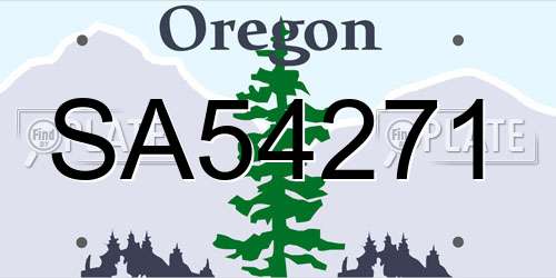SA54271 Oregon License Plate