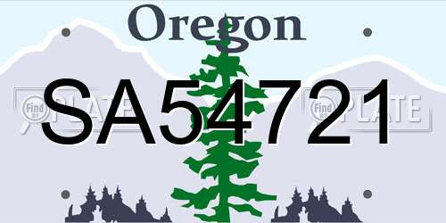 SA54721 Oregon License Plate