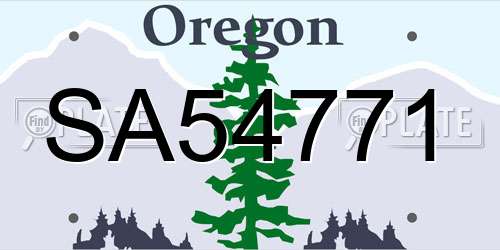 SA54771 Oregon License Plate