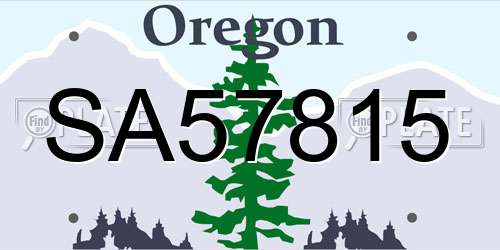 SA57815 Oregon License Plate