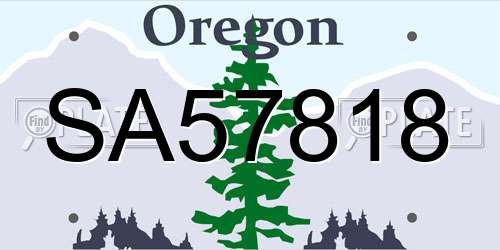 SA57818 Oregon License Plate