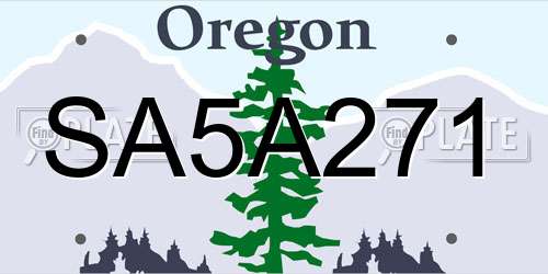 SA5A271 Oregon License Plate
