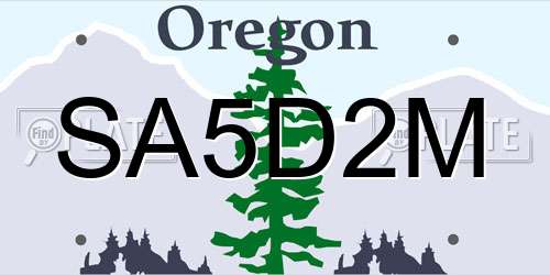SA5D2M Oregon License Plate