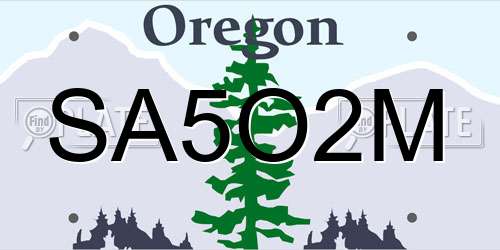 SA5O2M Oregon License Plate