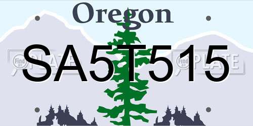 SA5T515 Oregon License Plate