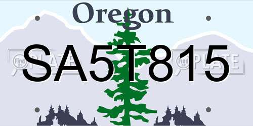 SA5T815 Oregon License Plate