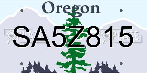 SA5Z815 Oregon License Plate