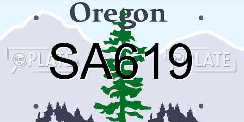 SA619 Oregon License Plate