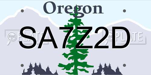 SA7Z2D Oregon License Plate